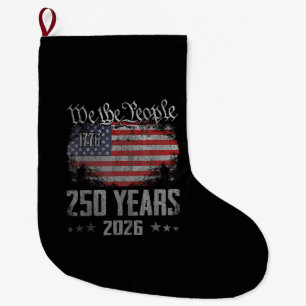 250 Years American 250th Anniversary USA Patriotic Large Christmas Stocking