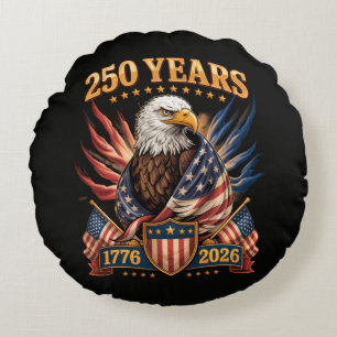 250 Years American 250th Anniversary Usa Patriotic Round Cushion