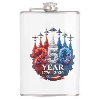250 Years American 250th USA Patriotic 4th of July Hip Flask