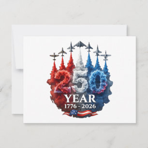 250 Years American 250th USA Patriotic 4th of July Thank You Card