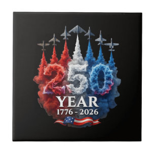 250 Years American 250th USA Patriotic 4th of July Tile