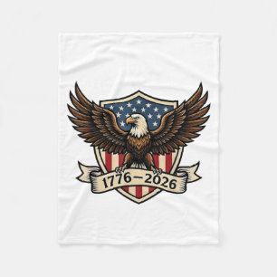 250 Years American Anniversary 1776-2026 Eagle USA Fleece Blanket