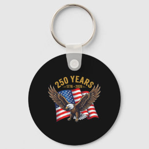 250 Years American Anniversary 1776-2026 Eagle USA Key Ring
