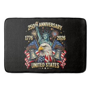 250 Years American Anniversary 1776-2026 USA Flag Bath Mat