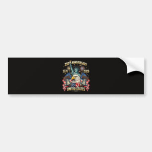 250 Years American Anniversary 1776-2026 USA Flag Bumper Sticker