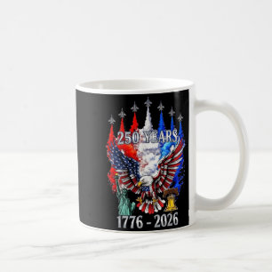 250 Years American Anniversary 1776-2026 USA Flag Coffee Mug