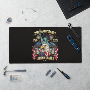 250 Years American Anniversary 1776-2026 USA Flag Desk Mat