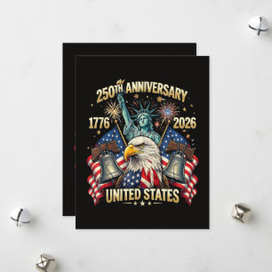 250 Years American Anniversary 1776-2026 USA Flag Holiday Card