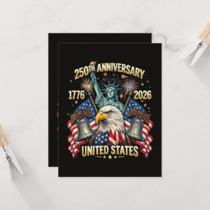 250 Years American Anniversary 1776-2026 USA Flag Invitation