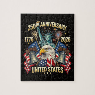 250 Years American Anniversary 1776-2026 USA Flag Jigsaw Puzzle