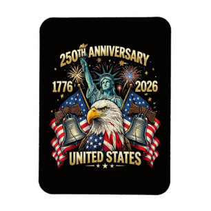 250 Years American Anniversary 1776-2026 USA Flag Magnet