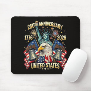 250 Years American Anniversary 1776-2026 USA Flag Mouse Mat
