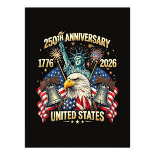 250 Years American Anniversary 1776-2026 USA Flag Photo Print