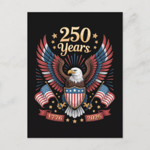 250 Years American Anniversary Postcard