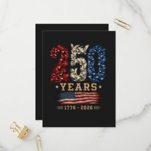 250 Years American Eagle Flag Patriotic  Invitation Postcard