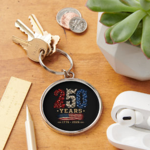 250 Years American Eagle Flag Patriotic Key Ring