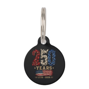 250 Years American Eagle Flag Patriotic Pet Tag