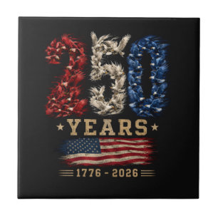 250 Years American Eagle Flag Patriotic Tile