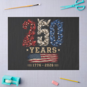 250 Years American Eagle Flag Patriotic  Tissue Paper
