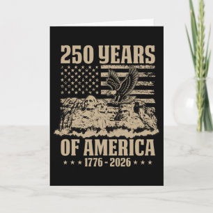 250 Years American Flag 1776-2026 250th Birthday 4 Card