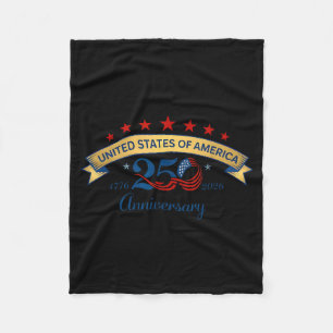 250 Years American Flag 1776-2026 250th Birthday Fleece Blanket