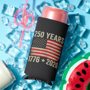 250 Years American Flag 1776-2026 Seltzer Can Cooler