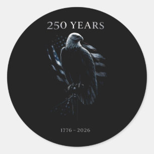 250 Years American Flag 250th Anniversary Usa 4th  Classic Round Sticker