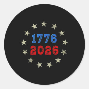 250 Years American Flag (2 Sides) Front And Back Classic Round Sticker