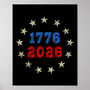 250 Years American Flag (2 Sides) Front And Ck Poster