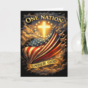 250 Years American Flag Cross Usa 250th Under God Card