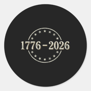 250 Years American Flag - Front And Back _1  Classic Round Sticker
