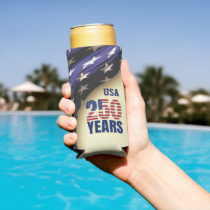 250 Years American Independence Birthday Seltzer Can Cooler