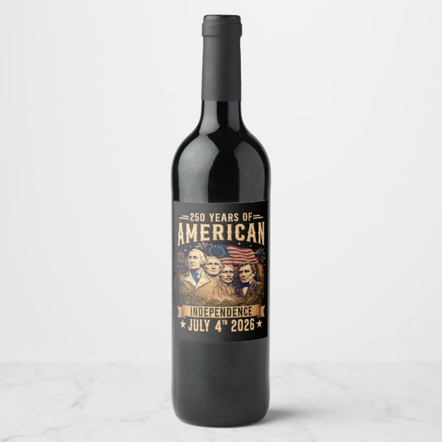 250 Years American Independence Wine Label (Front)