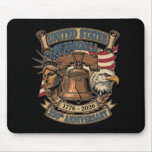 250 Years American Patriotic Eagle 4th Of July Kid Mouse Mat