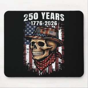 250 Years American Skull Skeleton Patriotic Mouse Mat