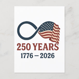 250 Years Anniversary 1776-2026 USA Patriotic Holiday Postcard
