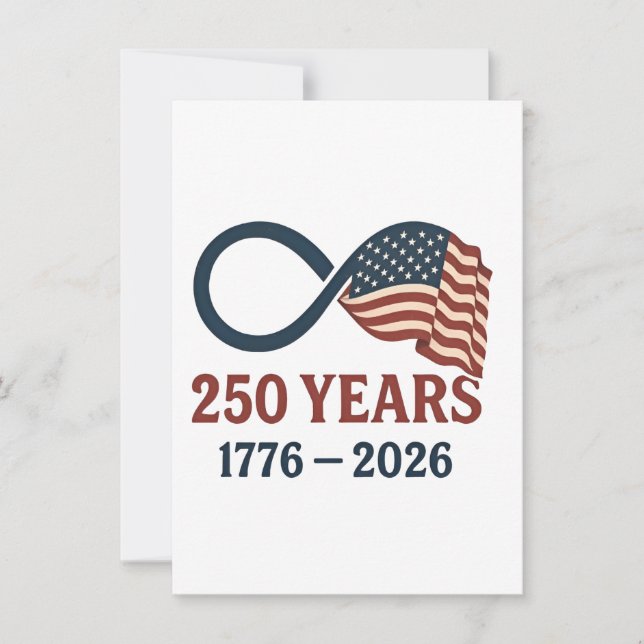 250 Years Anniversary 1776-2026 USA Patriotic  Invitation (Front)