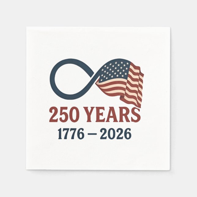 250 Years Anniversary 1776-2026 USA Patriotic  Napkin (Front)