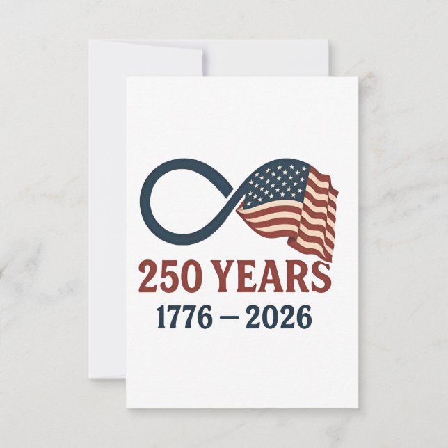 250 Years Anniversary 1776-2026 USA Patriotic  Thank You Card (Front)