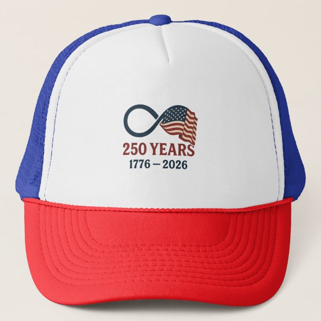 250 Years Anniversary 1776-2026 USA Patriotic  Trucker Hat (Front)
