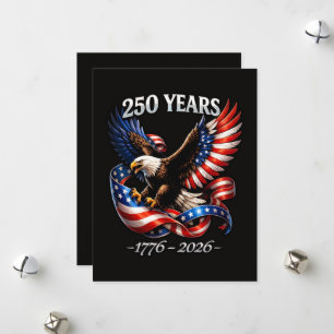 250 Years Anniversary Eagle American Flag Holiday Card