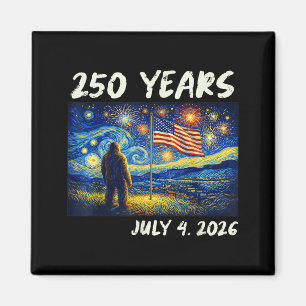 250 Years Bigfoot American Flag 4th July 250th Magnet