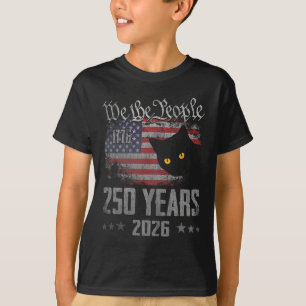 250 Years Cat American Flag 250th Anniversary 4th T-Shirt