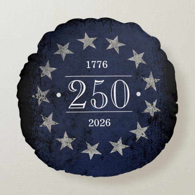 250 Years Customisable American Flag 2-Sided Round Cushion (Front)