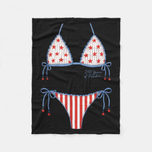 250 Years Cute July 4th Patriotic Bikini Meme Fleece Blanket