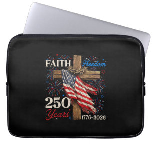 250 Years Faith and Freedom 4th of July Shirts Chr Laptop Sleeve