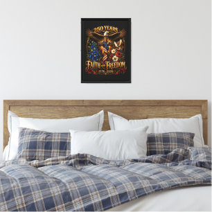 250 Years Faith And Freedom America Canvas Print