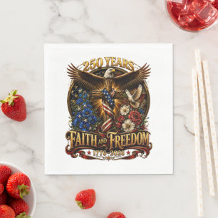 250 Years Faith And Freedom America Napkin