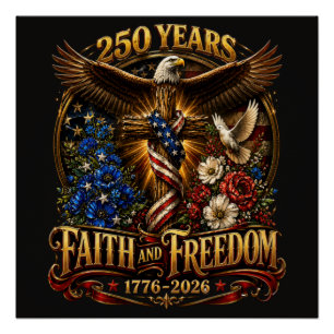 250 Years Faith And Freedom America Poster