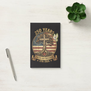 250 Years Faith and Freedom Christian Post-it Notes